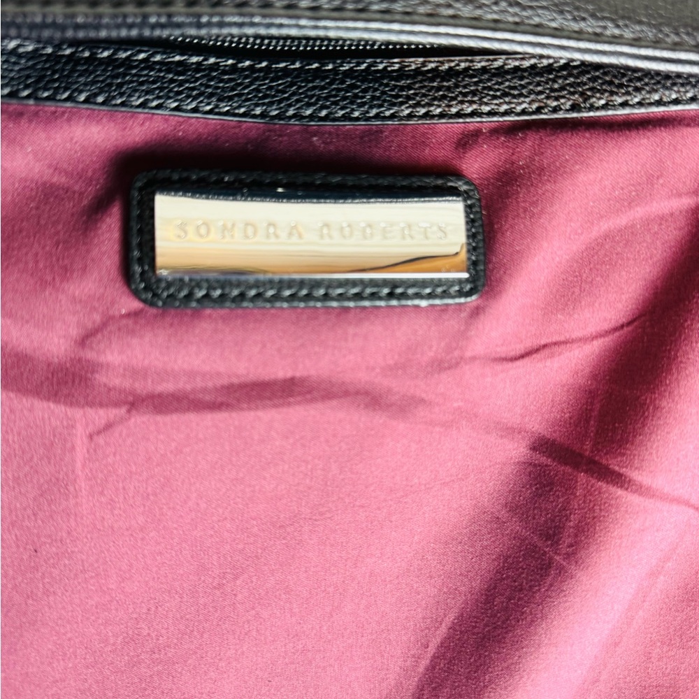 Sondra Roberts Shoulder or Satchel Purse Bag Color block Leather Suede Purse - Picture 8 of 15